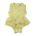 Newborn Lemon Yellow Cotton Gauze Frill Romper - Mr Price