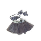 0-3M Grey-Silver Tulle Skirt, Headband & Anklets - Another Planet