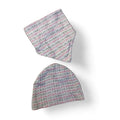 3-6M White, Pink & Grey Twirl Beanie & Bib