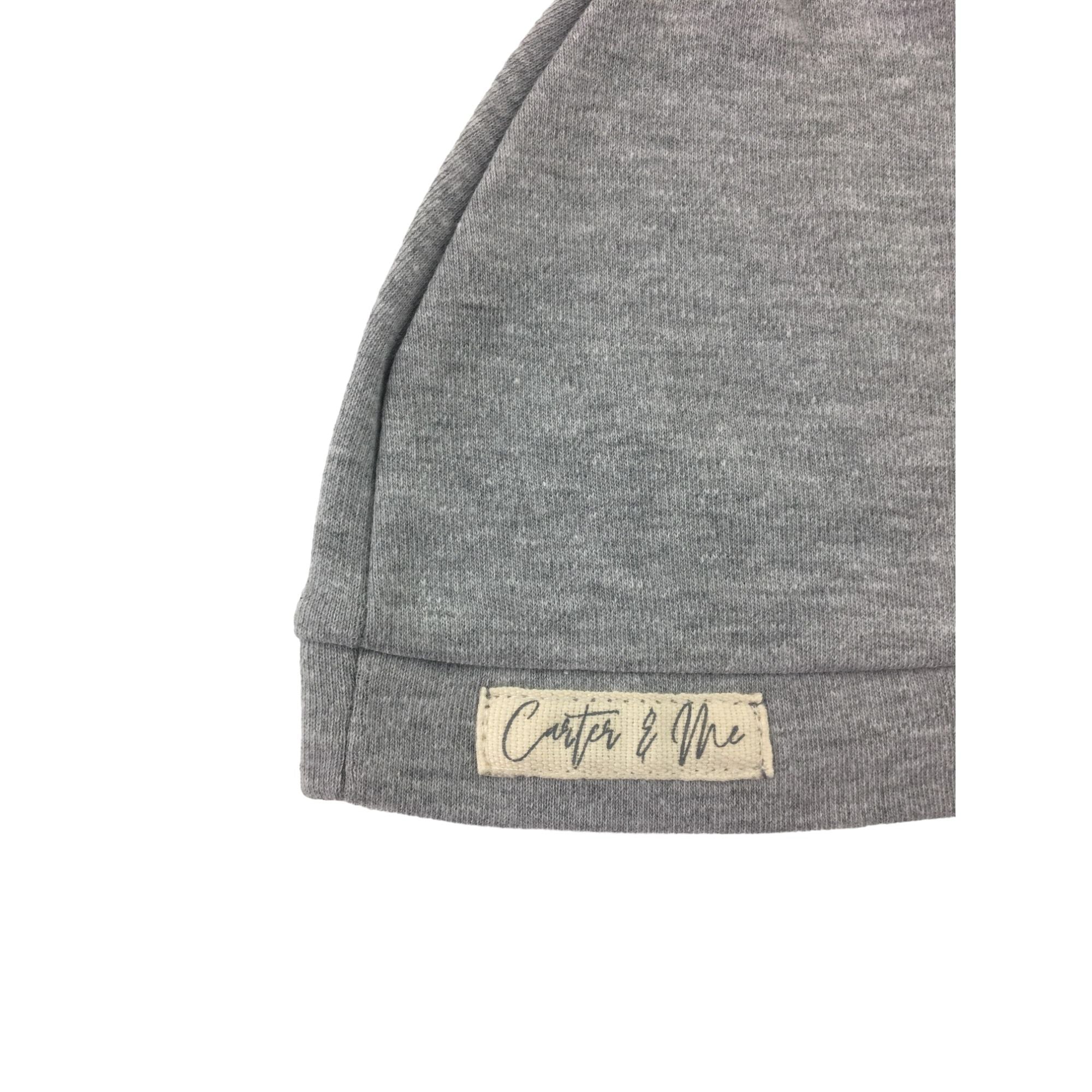 0-3M Grey Melange Knot Beanie - Carter & Me