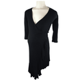 Size S - Black Maternity Frill Wrap Dress - Meamama