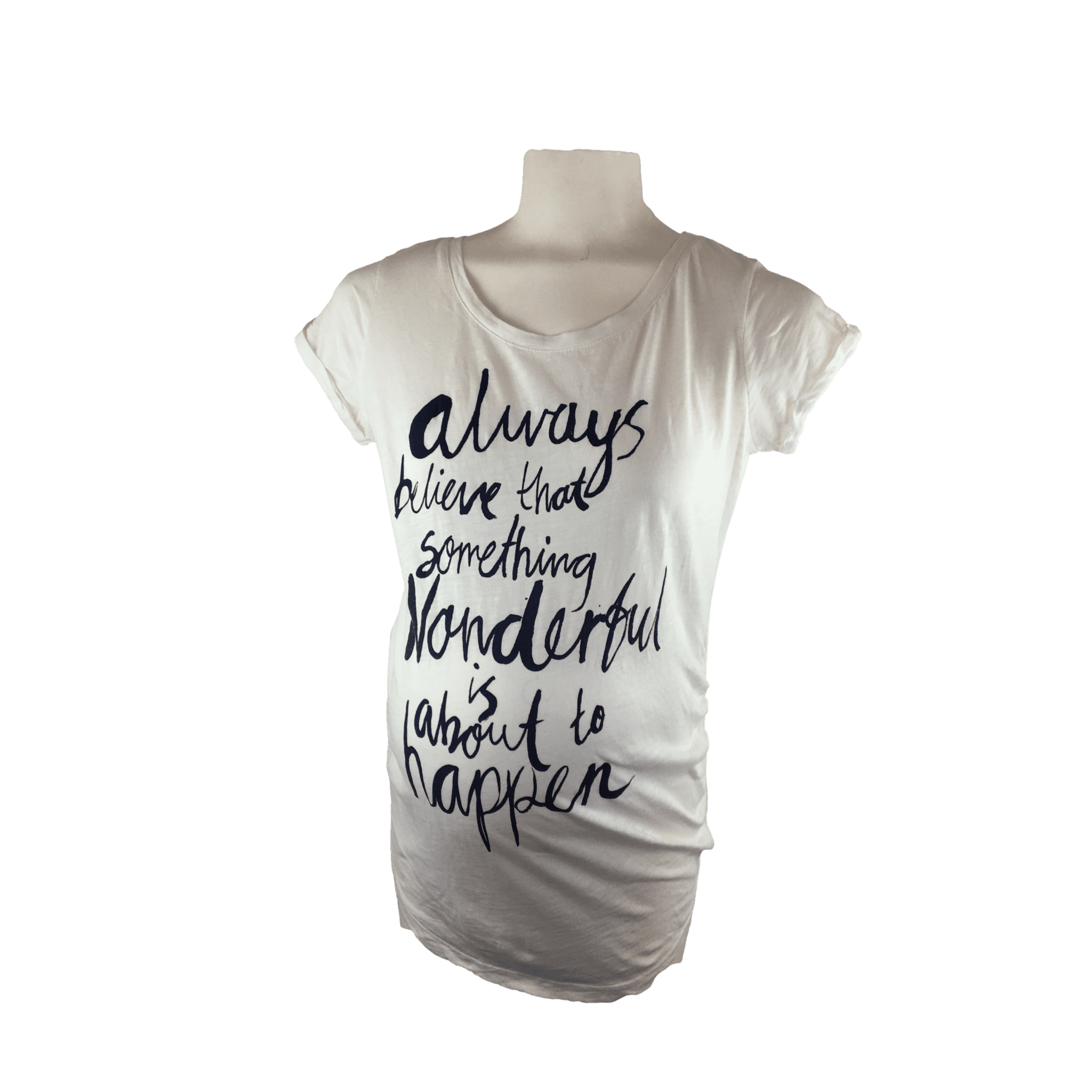 Size M - White "Always Believe" Maternity T-shirt - H&M