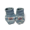 3-6M Blue & White Stripe Ribbed Booties - Sticky Fudge