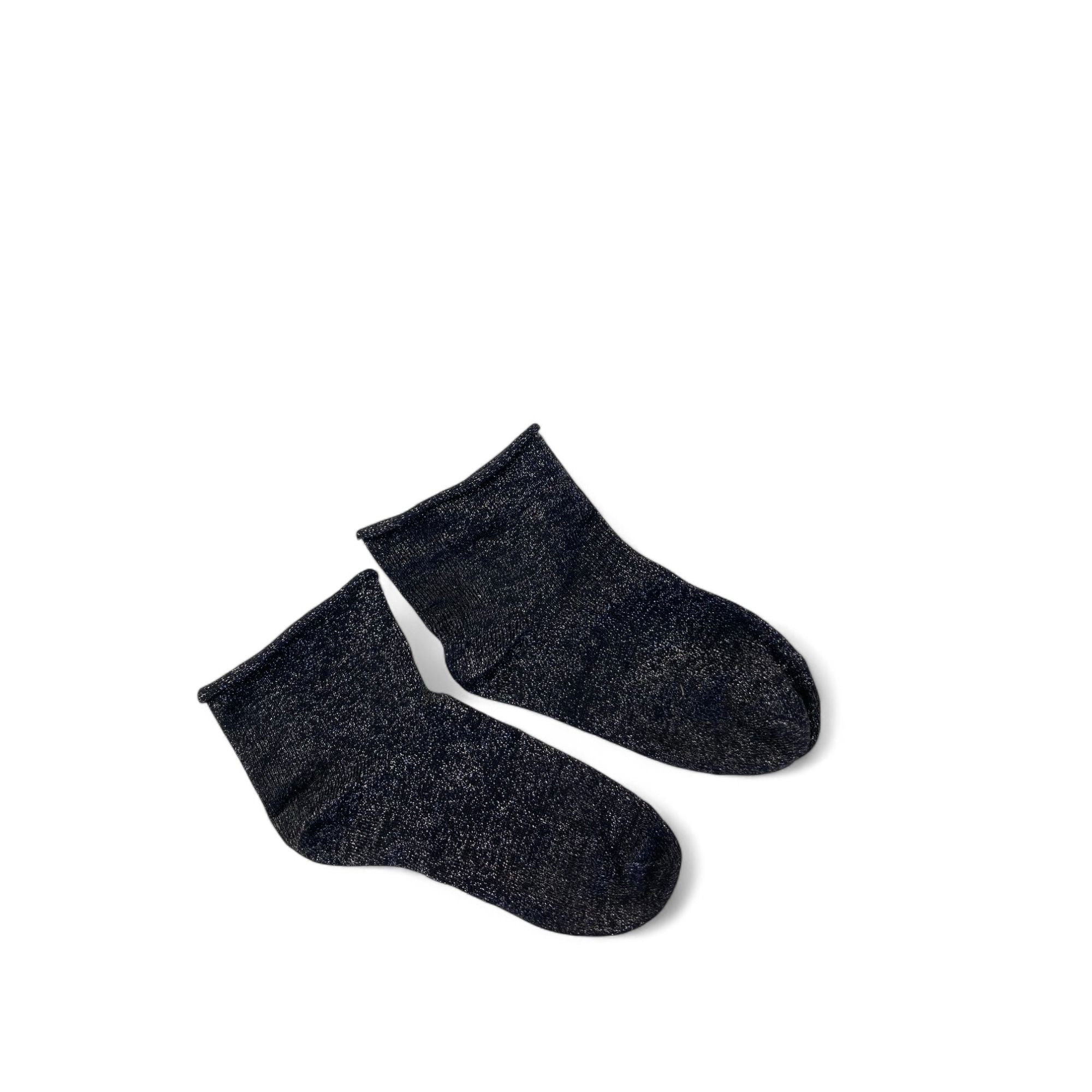 18-24M Black & Silver Lurex Shimmer Socks