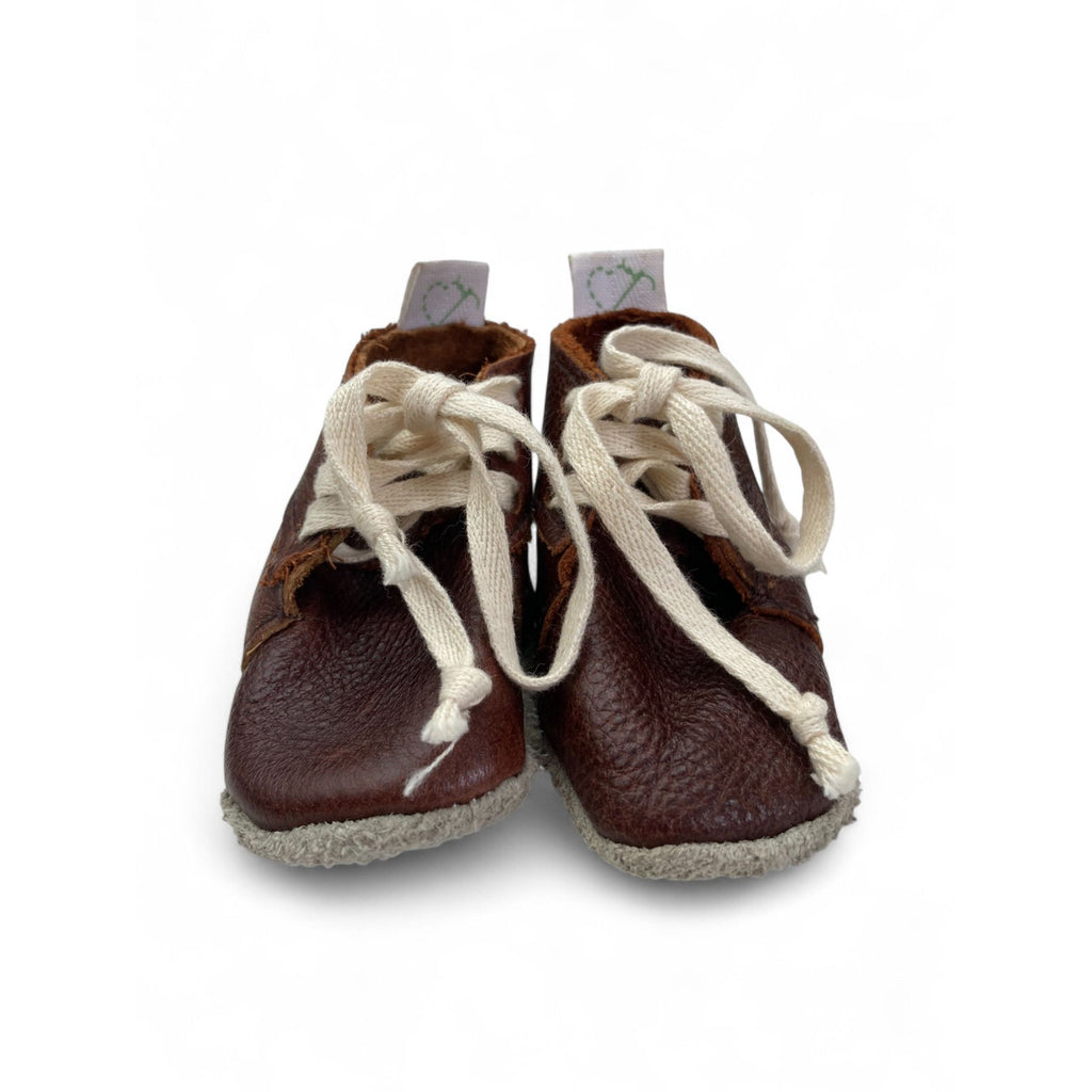 0-3M Brown Leather Veldskoen Soft Soles - Pitta Patta
