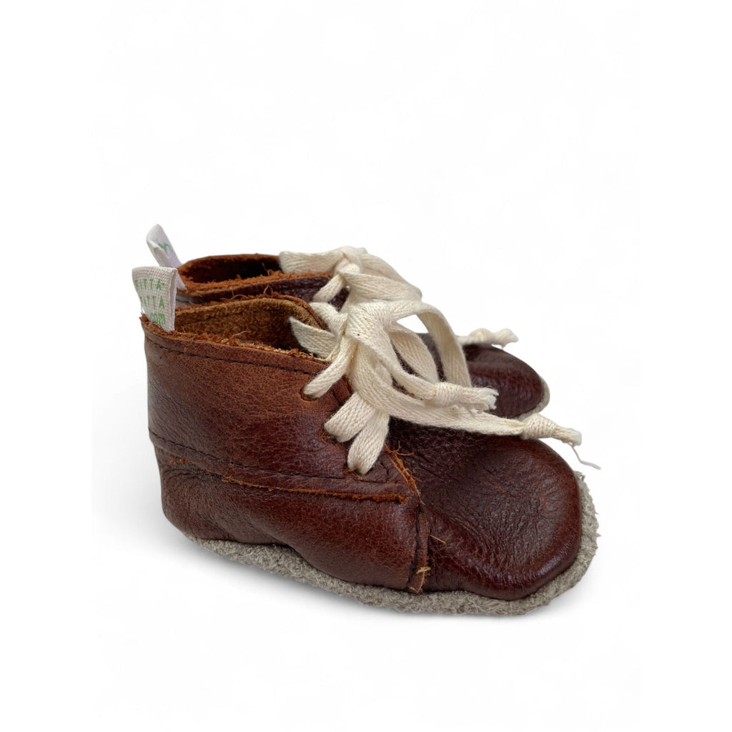 0-3M Brown Leather Veldskoen Soft Soles - Pitta Patta