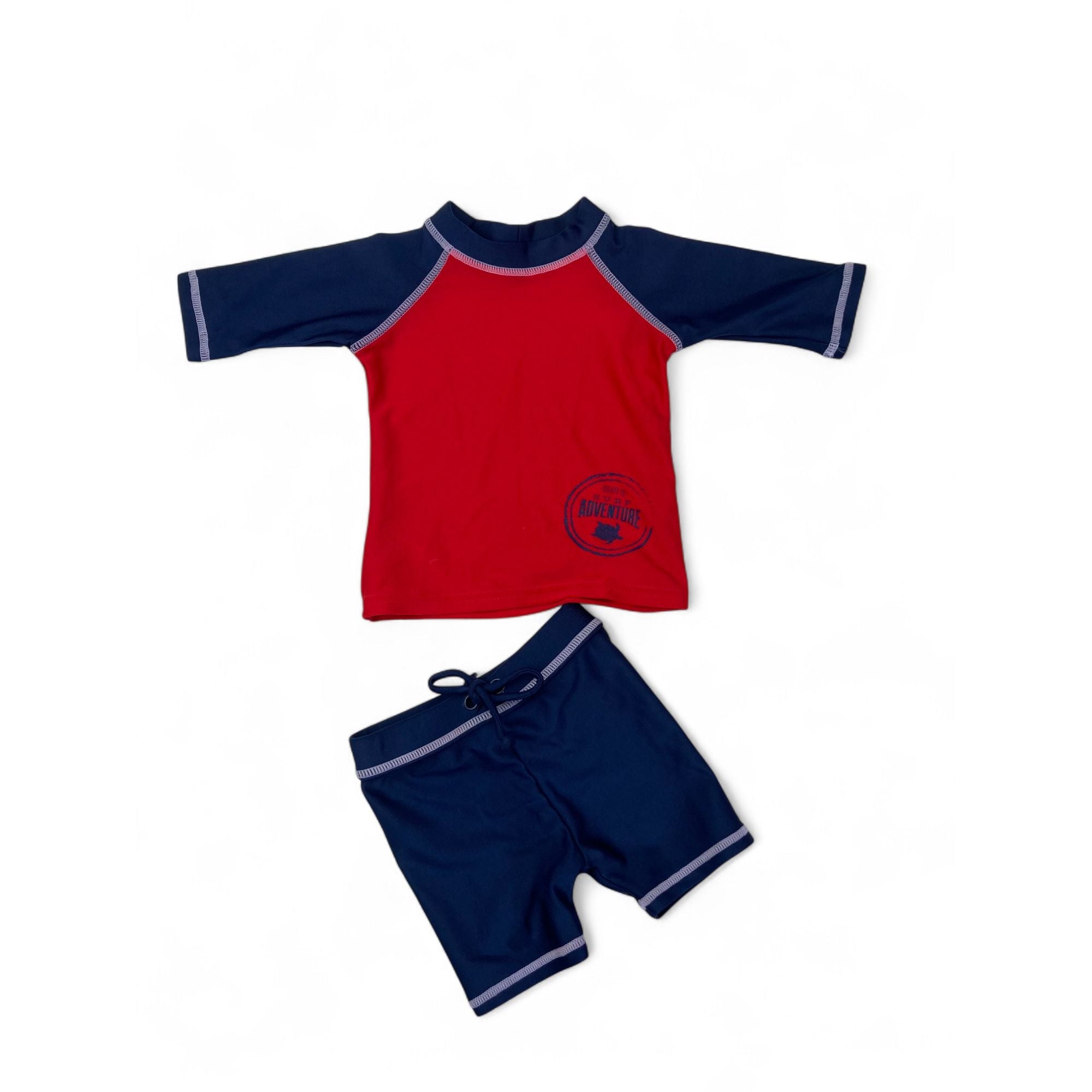 1-3M Red & Navy Blue Swim Rash Vest & Shorts - Woolworths