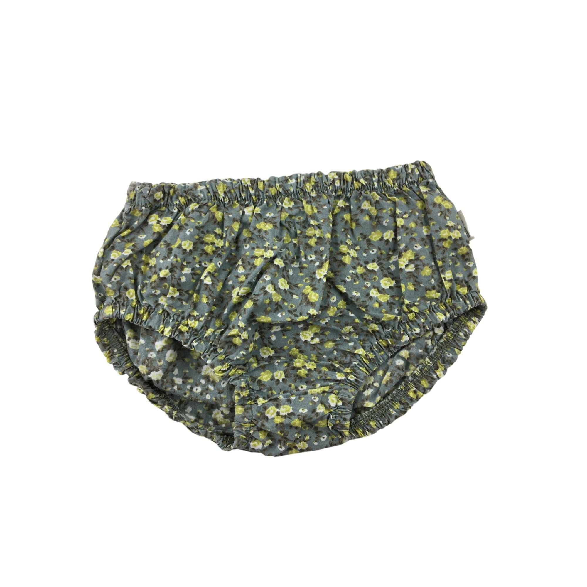 3-6M Grey & Green Floral Bloomer - Sticky Fudge