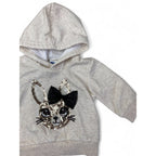 3-6M Cream Melange Sequinned Bunny Hoodie - Ackermans