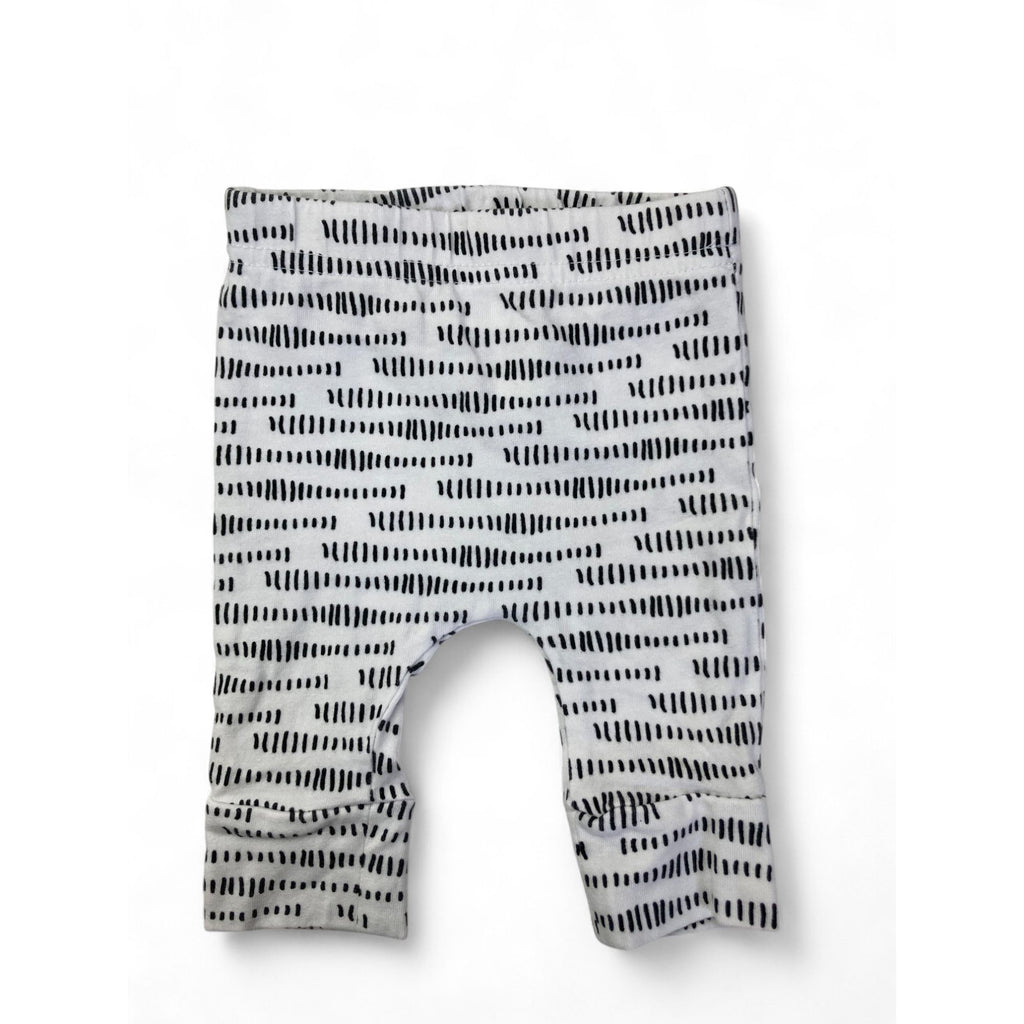 Newborn White & Black Squiggle Cuffed Leggings - Woolworths