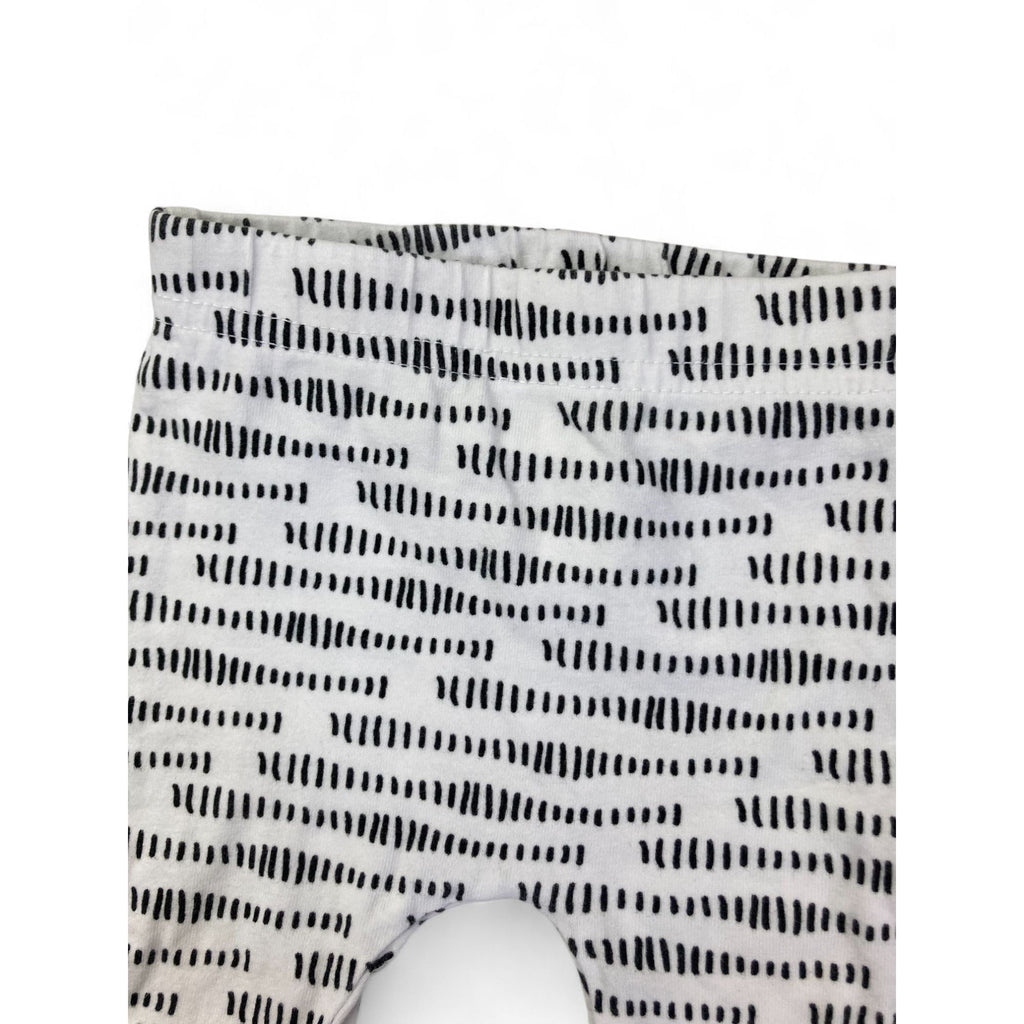 Newborn White & Black Squiggle Cuffed Leggings - Woolworths