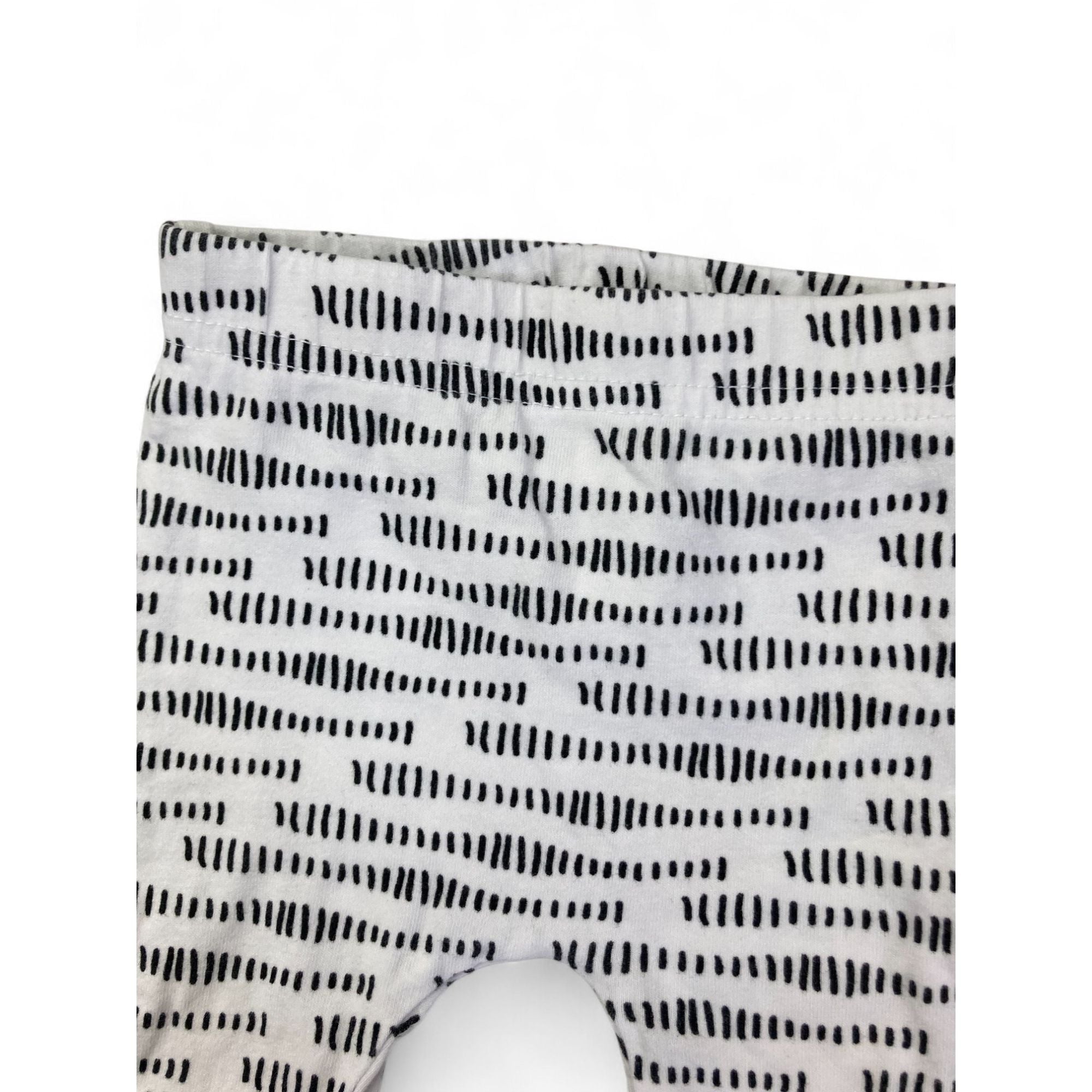 Newborn White & Black Squiggle Cuffed Leggings - Woolworths