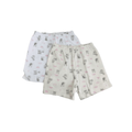 3-6M Cream & White Pink-Grey Cotton Shorts - Baby Garden