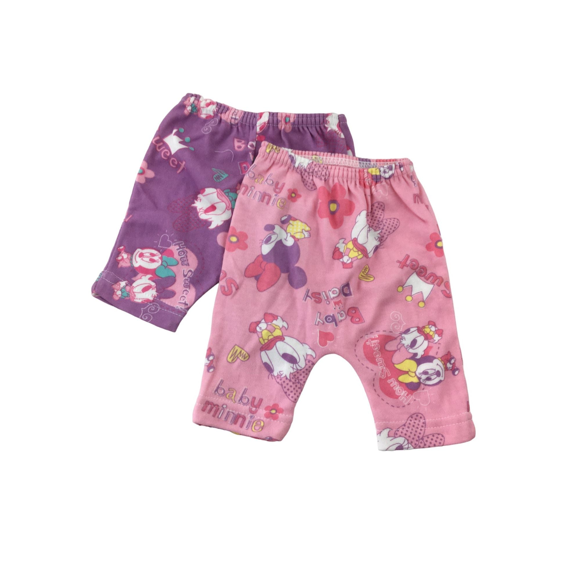 0-3M Lilac & Pink Minnie Mouse Short Leggings