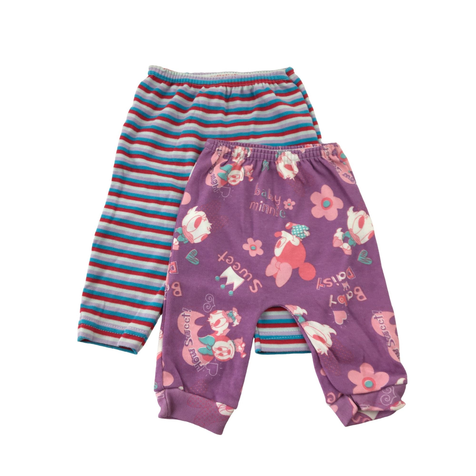 3-6M Lilac Minnie & Stripe Leggings