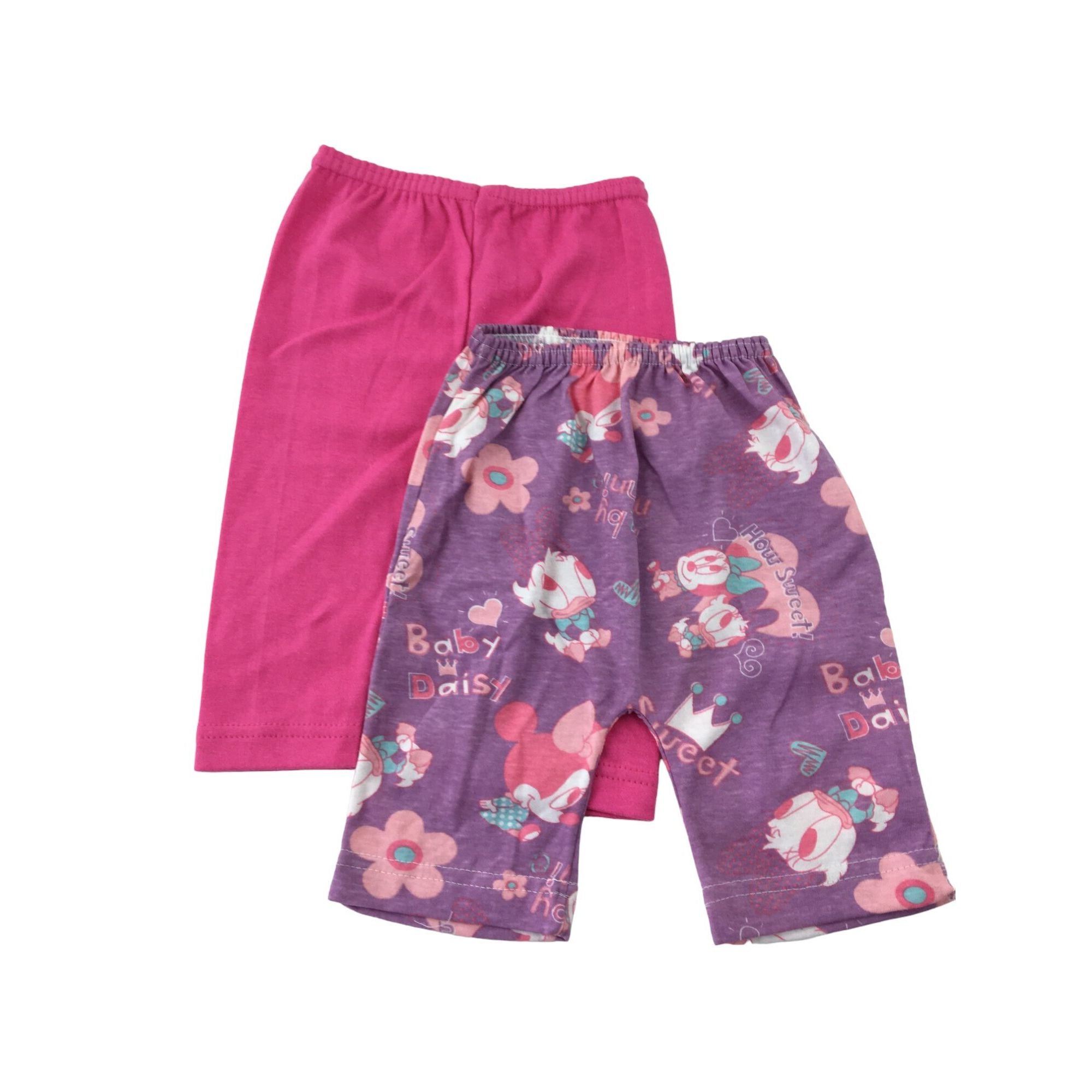 3-6M Cerise Pink & Lilac Leggings