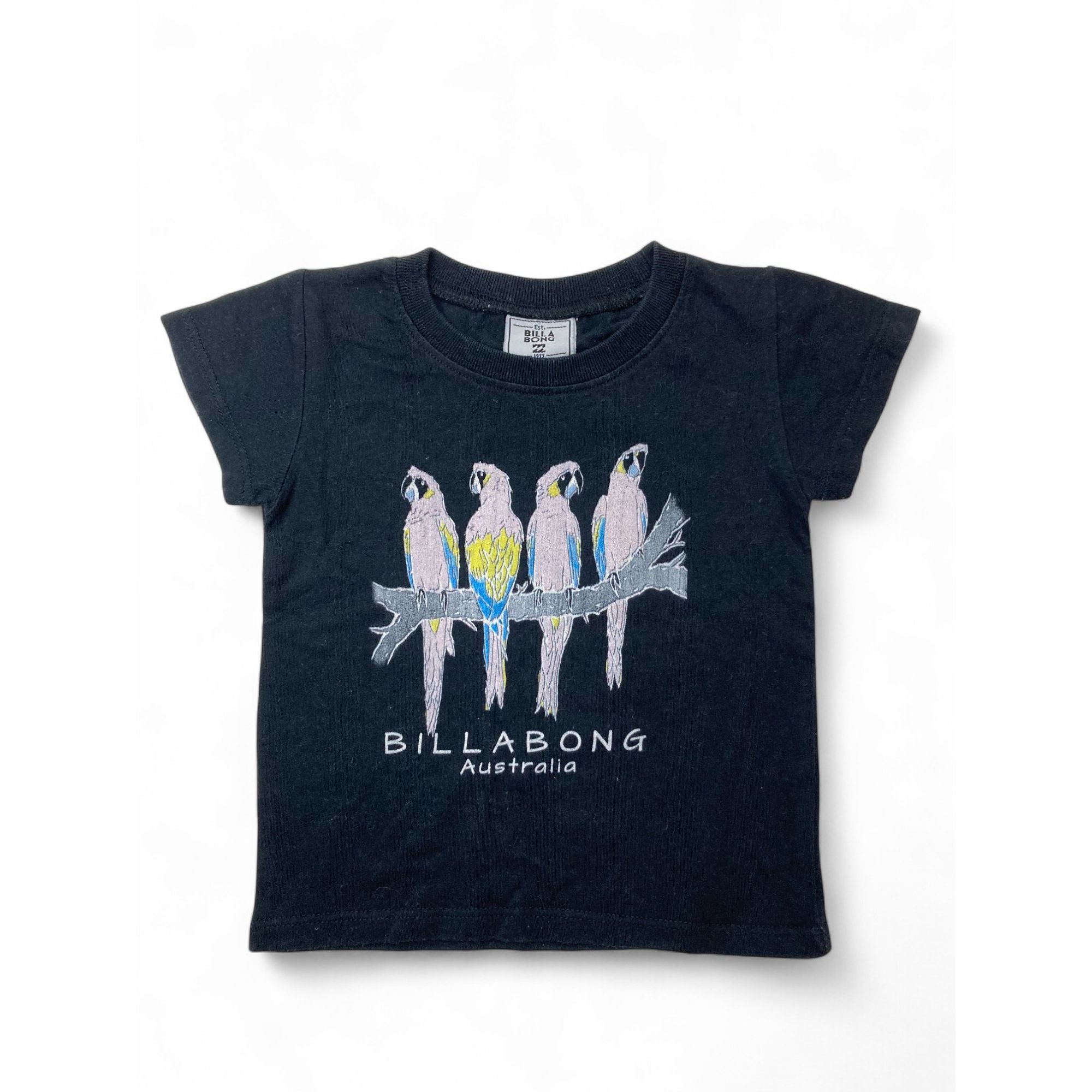 0-3M Black Parrot Logo T Shirt - Billabong