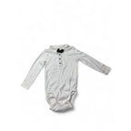 US 6-9M Cream Bow Half Button Shirt Bodysuit - H&M