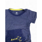 3-6M Navy Blue Stripe Pocket T Shirt - Woolworths