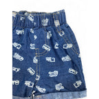 3-6M Blue & White Denim Truck Shorts - Real