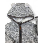 US 4-6M Grey Melange Knit Zip Hoodie - H&M