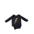0-3M Grey Lightning Bolt Long Sleeve Bodysuit - Cotton On