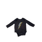 0-3M Grey Lightning Bolt Long Sleeve Bodysuit - Cotton On