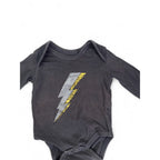 0-3M Grey Lightning Bolt Long Sleeve Bodysuit - Cotton On