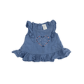 0-3M Blue Ruffled Hem Heart Top - OneTwoThree
