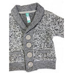 3-6M Grey Melange Knit Cowl Neck Cardigan - Ackermans