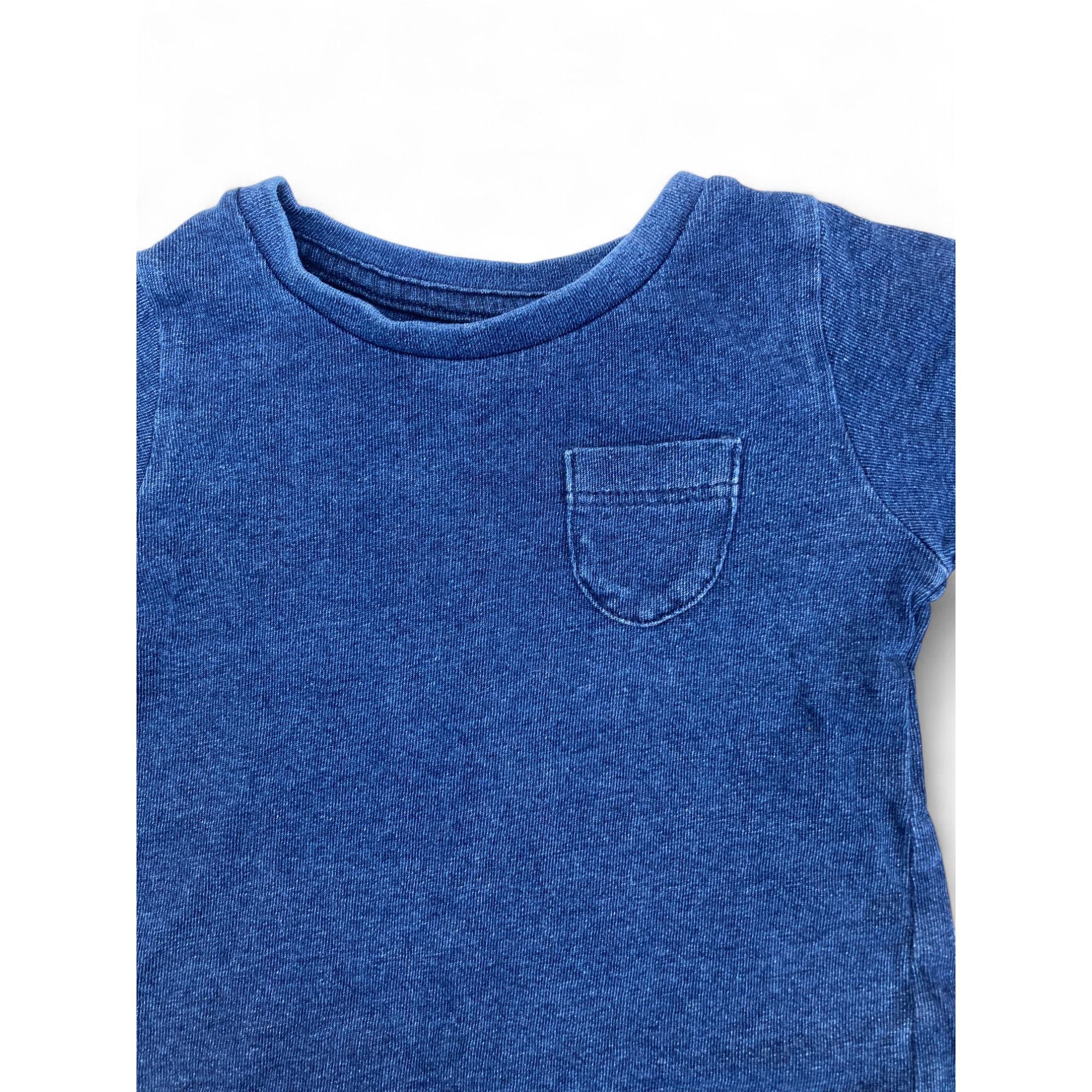 3-6M Denim Look T Shirt - Woolworths