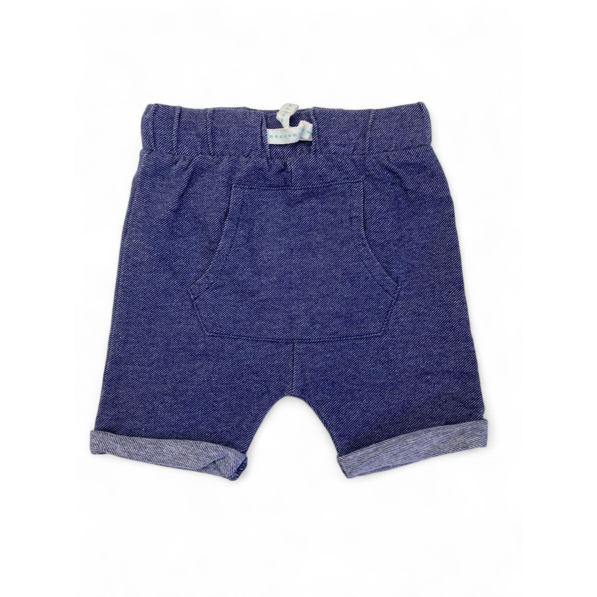 3-6M Blue Denim Look Shorts - Woolworths