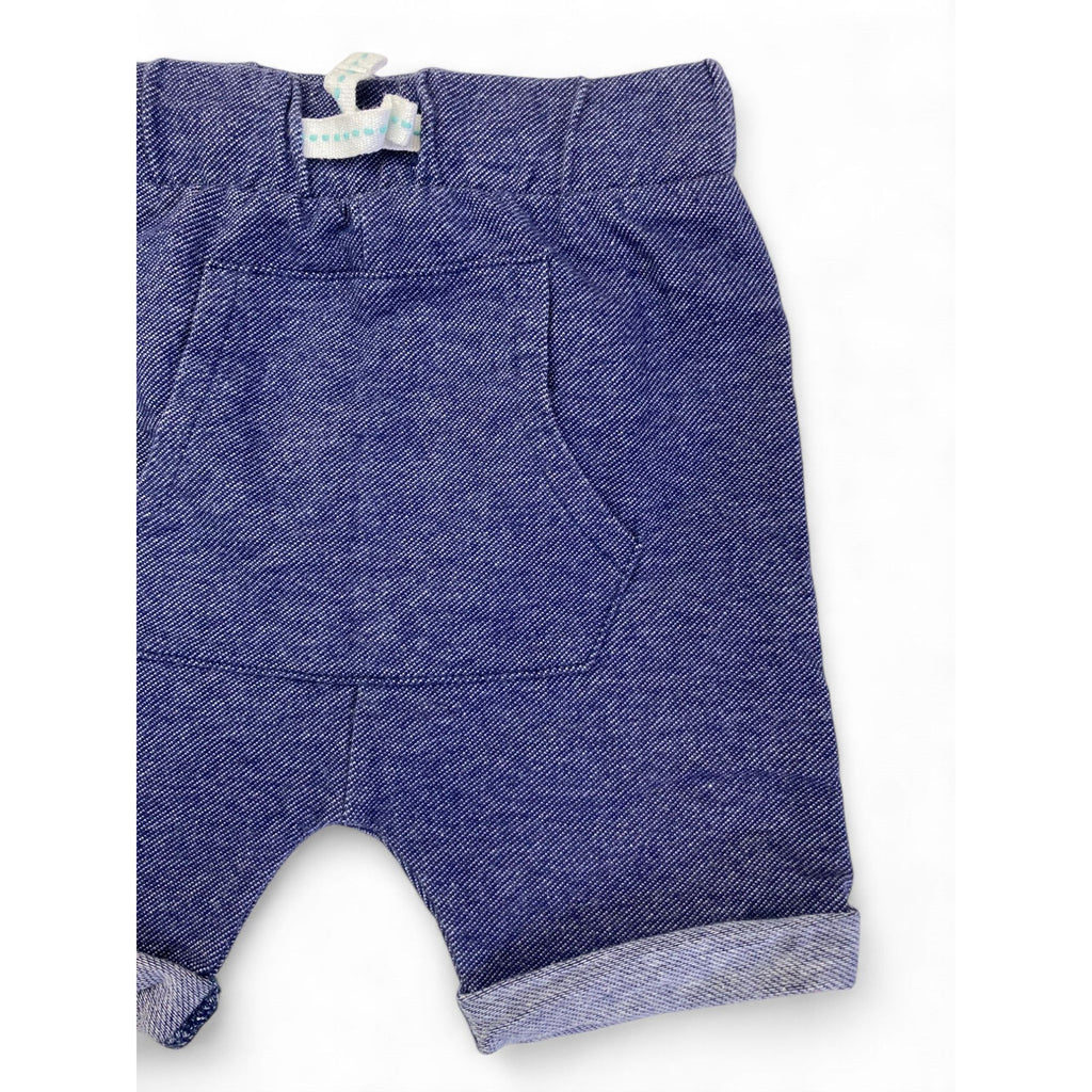 3-6M Blue Denim Look Shorts - Woolworths