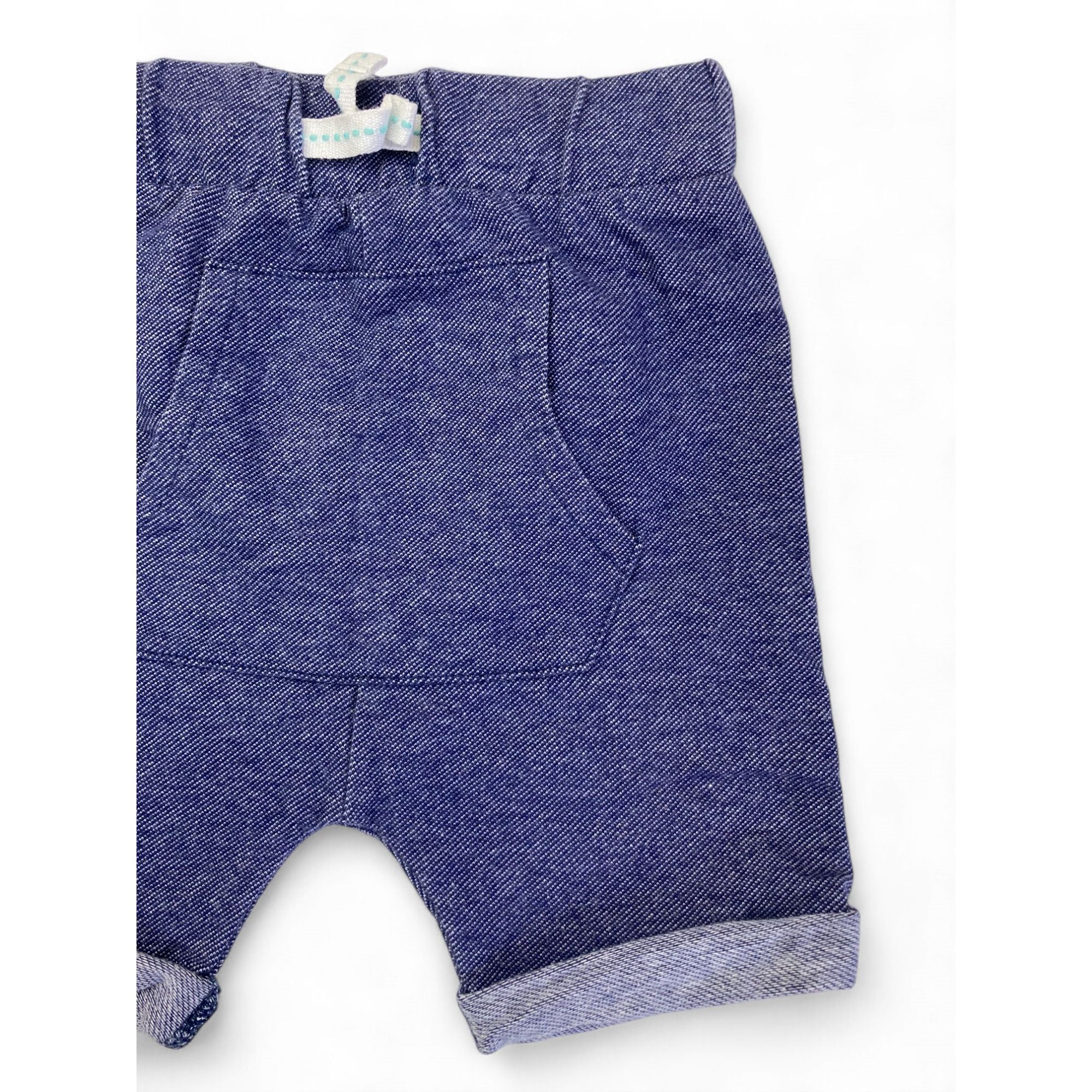 3-6M Blue Denim Look Shorts - Woolworths
