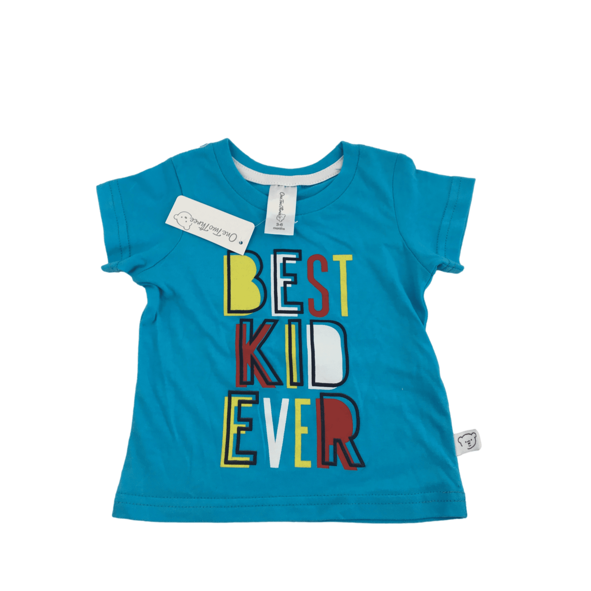 *NEW* 3-6M Blue "Best Kid Ever" T Shirt - OneTwoThree
