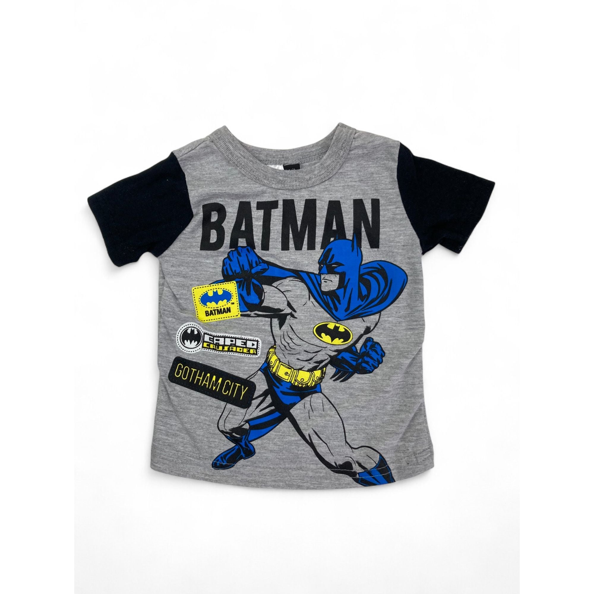 0-3M Grey & Blue Batman T Shirt - Real