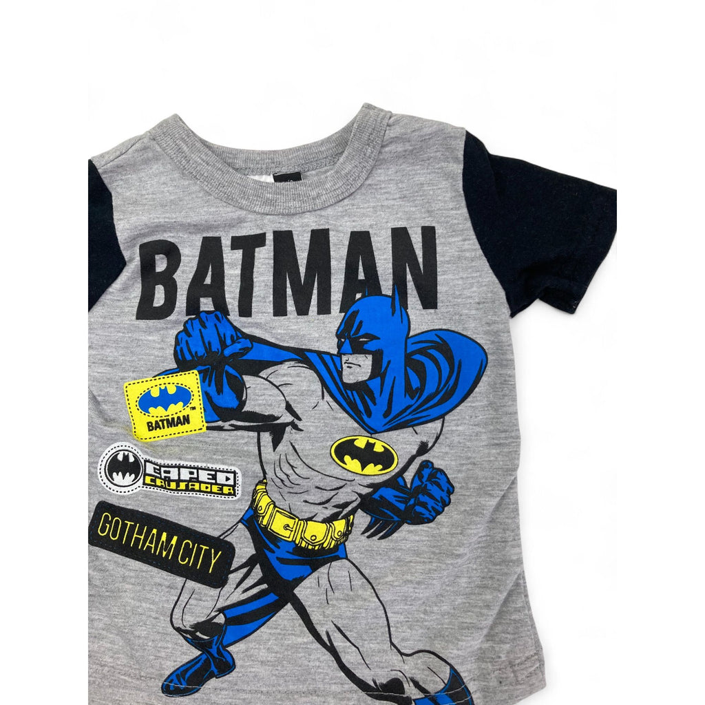 0-3M Grey & Blue Batman T Shirt - Real
