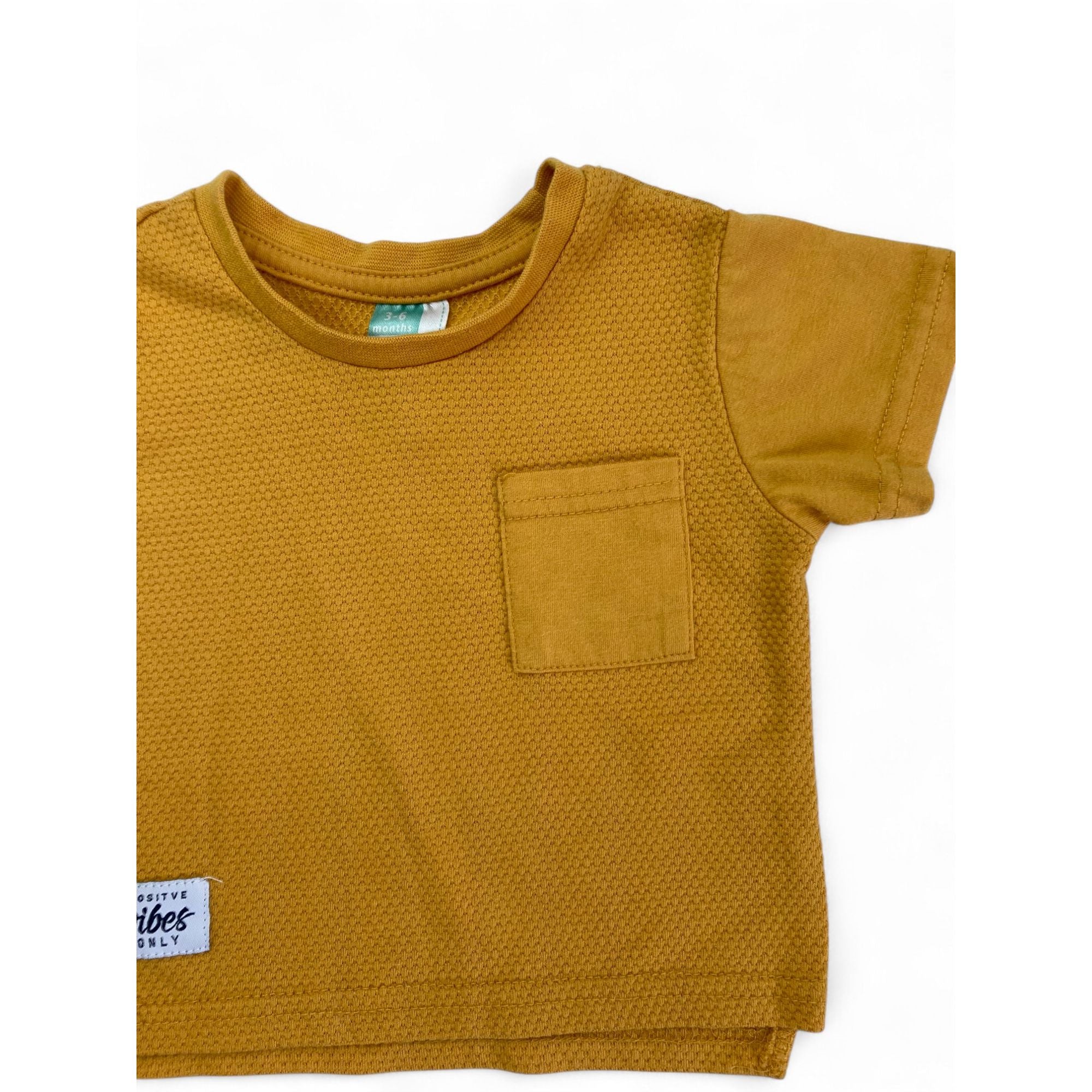 3-6M Yellow Textured T Shirt - Ackermans