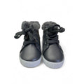 Size 4 - Grey & Silver Starry Fleece Cuffed Hi Top Sneaker - Tip Toes