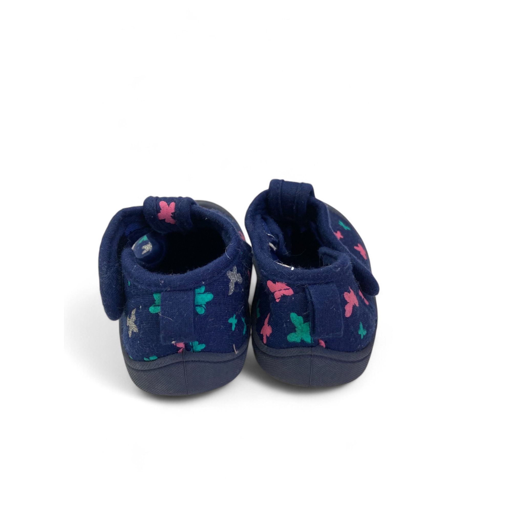 Size 2 - Navy Blue Butterfly Mary Jane Slip On - Tip Toes