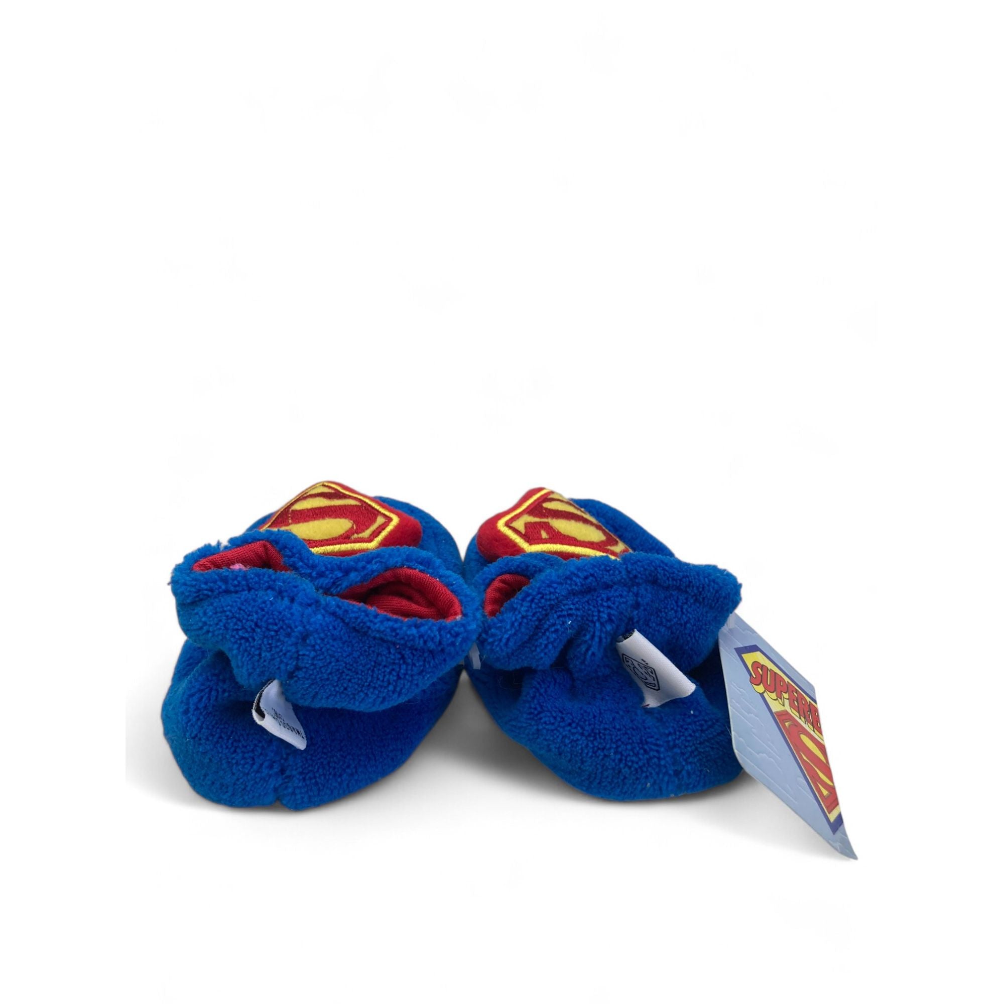 0-3M Blue Superman Fleece Slippers - Real