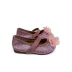 12M Pink Glitter Flower Mary Jane Pumps - Real