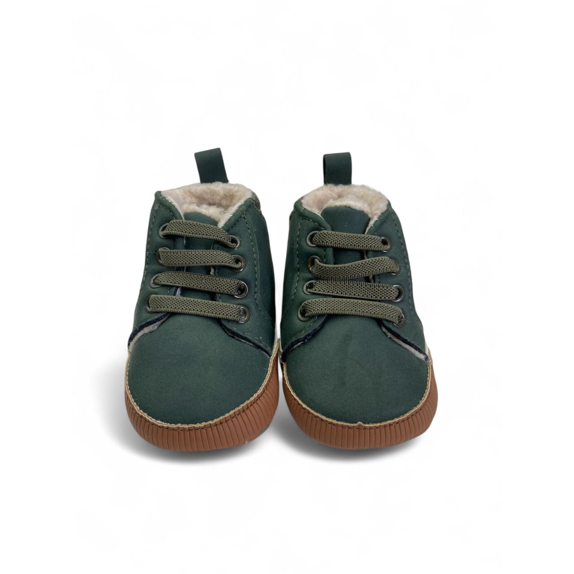 Size 0 - Green Fleece Lined Soft Sole Sneaker - Woolworths