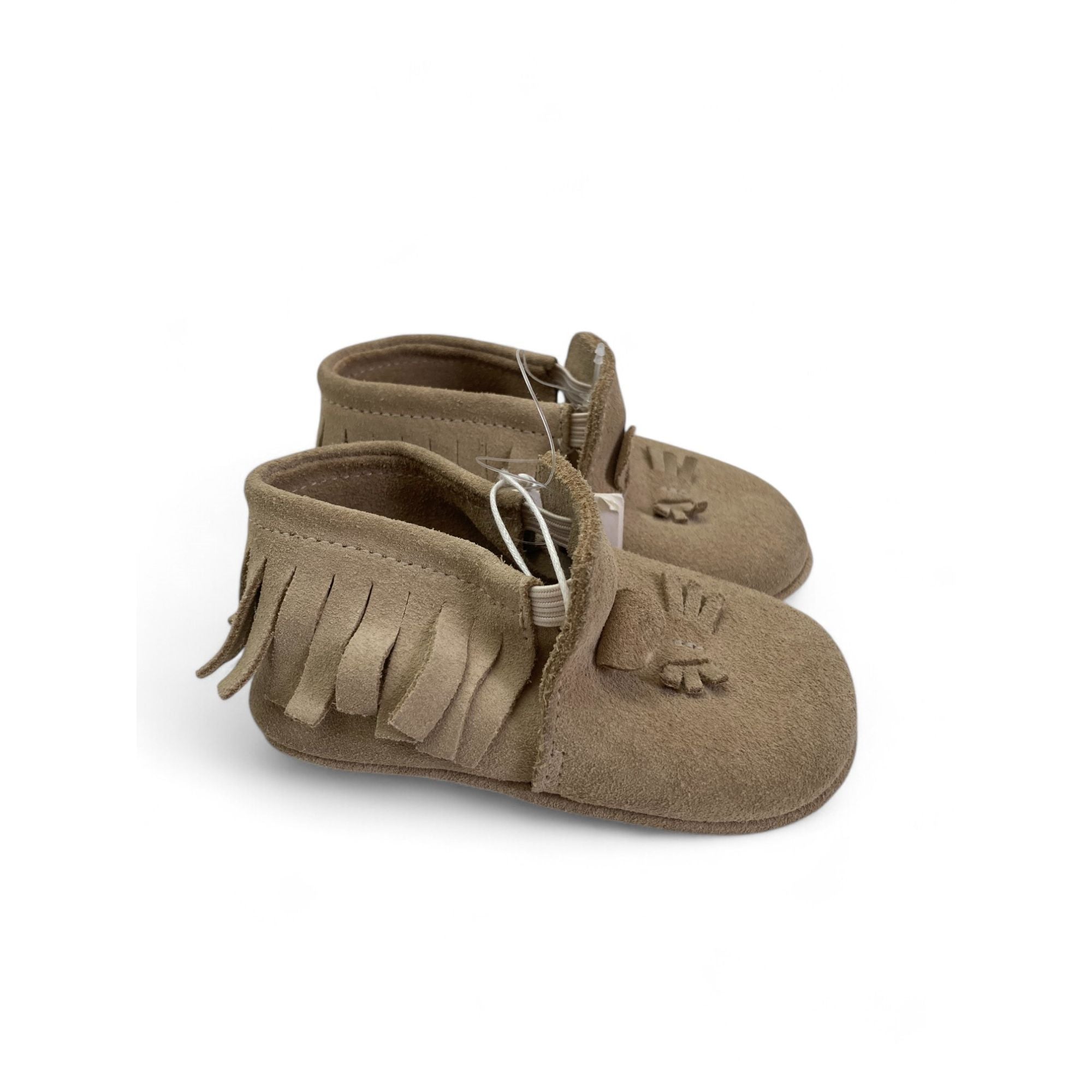 Size 17-18 - Beige Suede Lion Moccassins - Zara