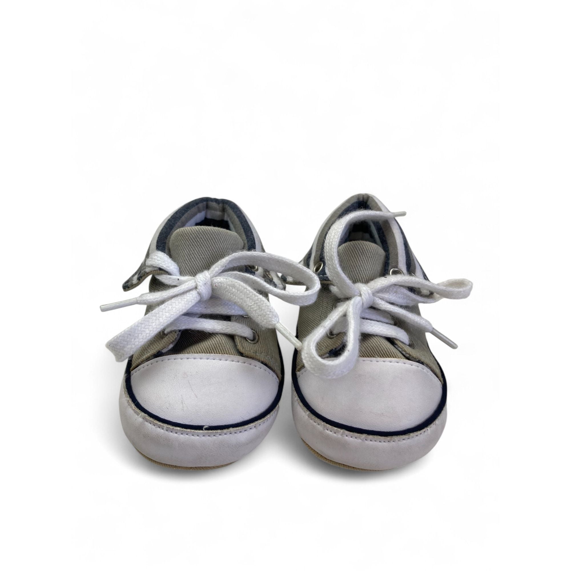6-12M Greige Fabric Soft Sole Sneaker