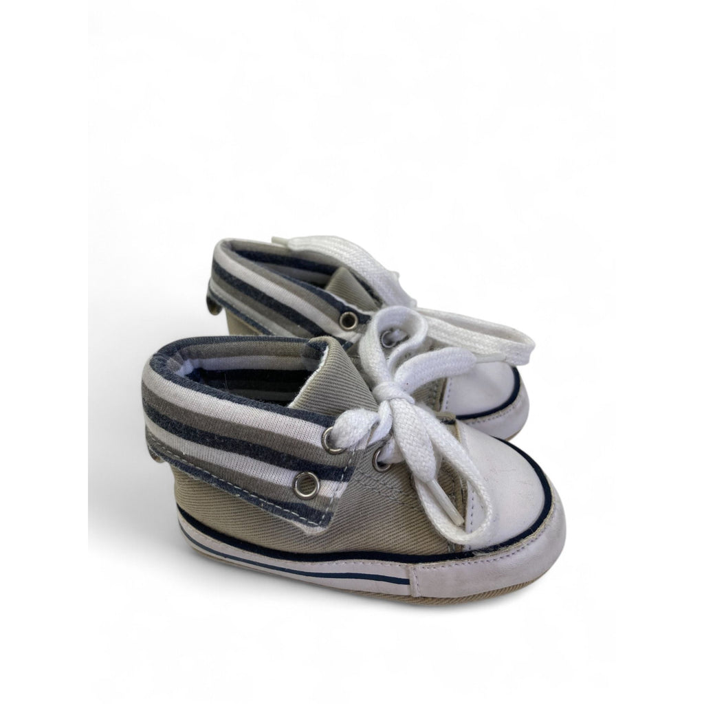 6-12M Greige Fabric Soft Sole Sneaker