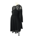 UK Size 8 Black Chiffon & Lace Maternity Dress - Asos