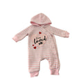 Newborn Pink & White Stripe Snap Cotton Fleece Onesie - Jet