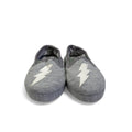Size 4 - Grey & White Lightning Bolt Fabric Slippers - Woolworths