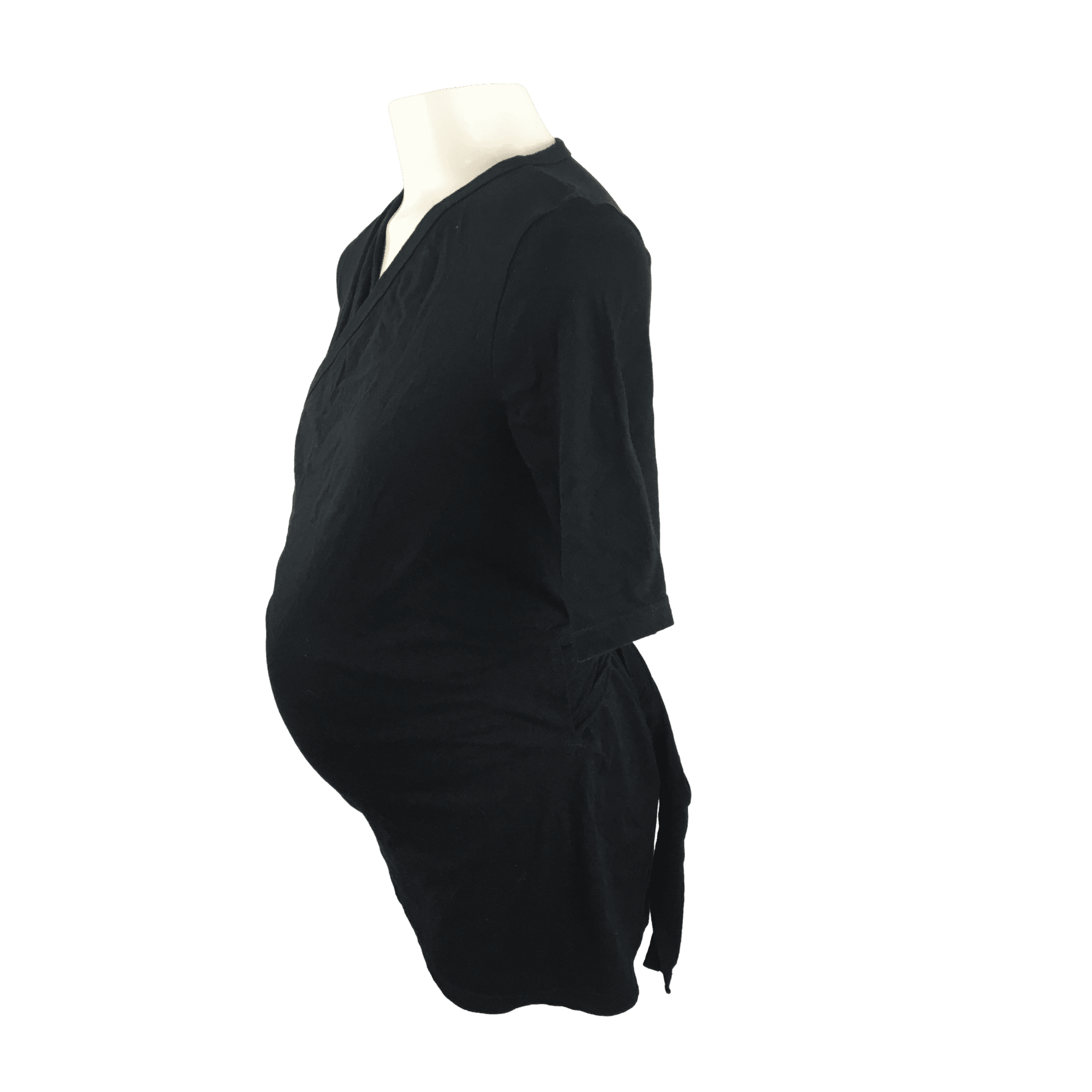 Size M Black Maternity Wrap Top - SnuggleRoo
